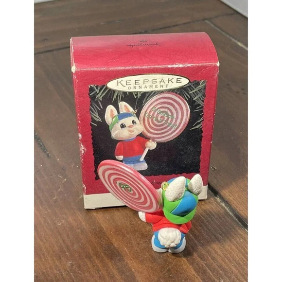 Hallmark Keepsake Ornament Grandson You're a‎ Treat Bunny w Lollipop 1995 - Picture 2 of 2